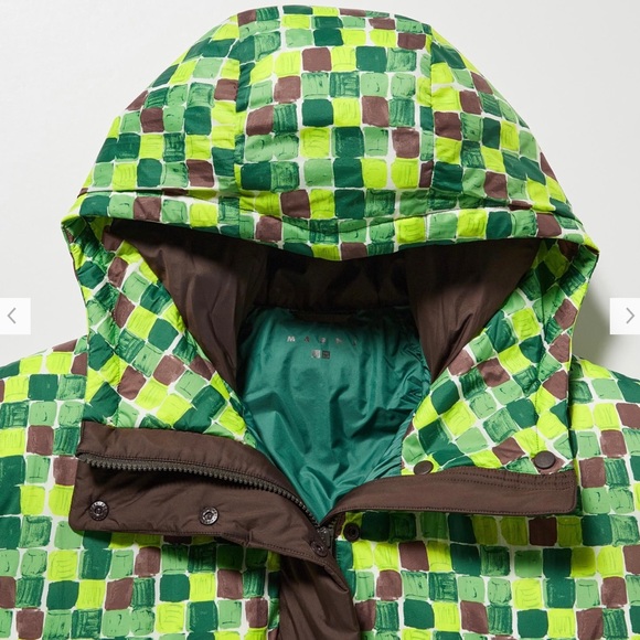 Uniqlo MARNI Down Oversized Hooded Coat Puffer Jacket size XL NEW - Picture 2 of 5